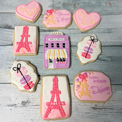 Sugar Cookies Decorated with a French theme