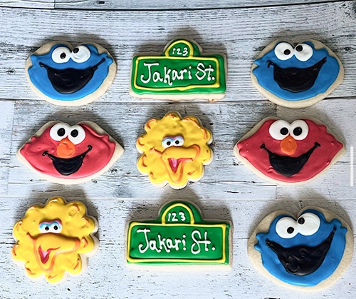 sesame street decorated sugar cookies