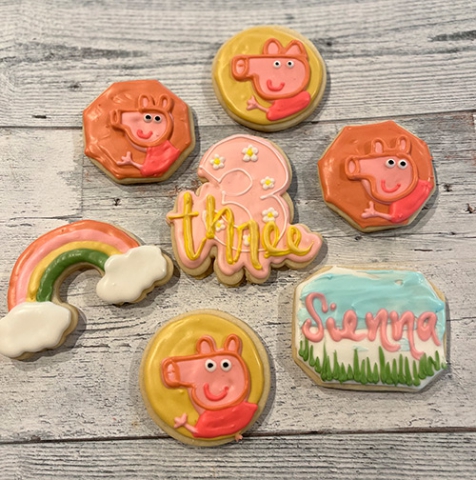 Peppa Pig themed cookies