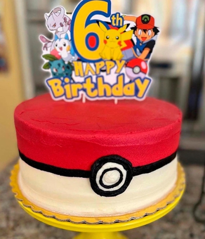 Pokemon themed cake for 6th birthday
