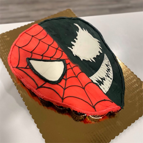 Spiderman and Venom cupcake pull apart