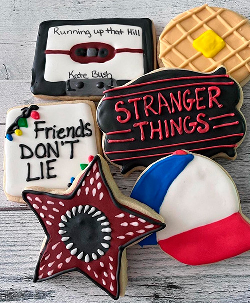 Netflix's Stranger Things themed decorated sugar cookies