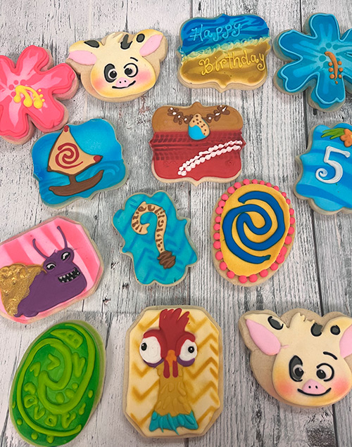 farm animal themed decorated sugar cookies